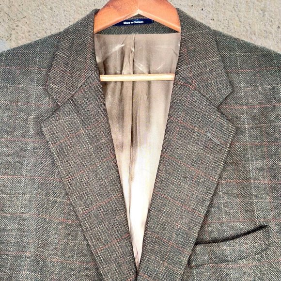 VTG‎ Ralph Lauren Polo University 80s Brown Wool Tweed Blazer 48 Tall Union Made - Picture 5 of 16